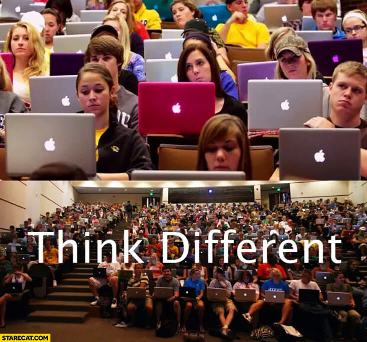 Apple think different meme