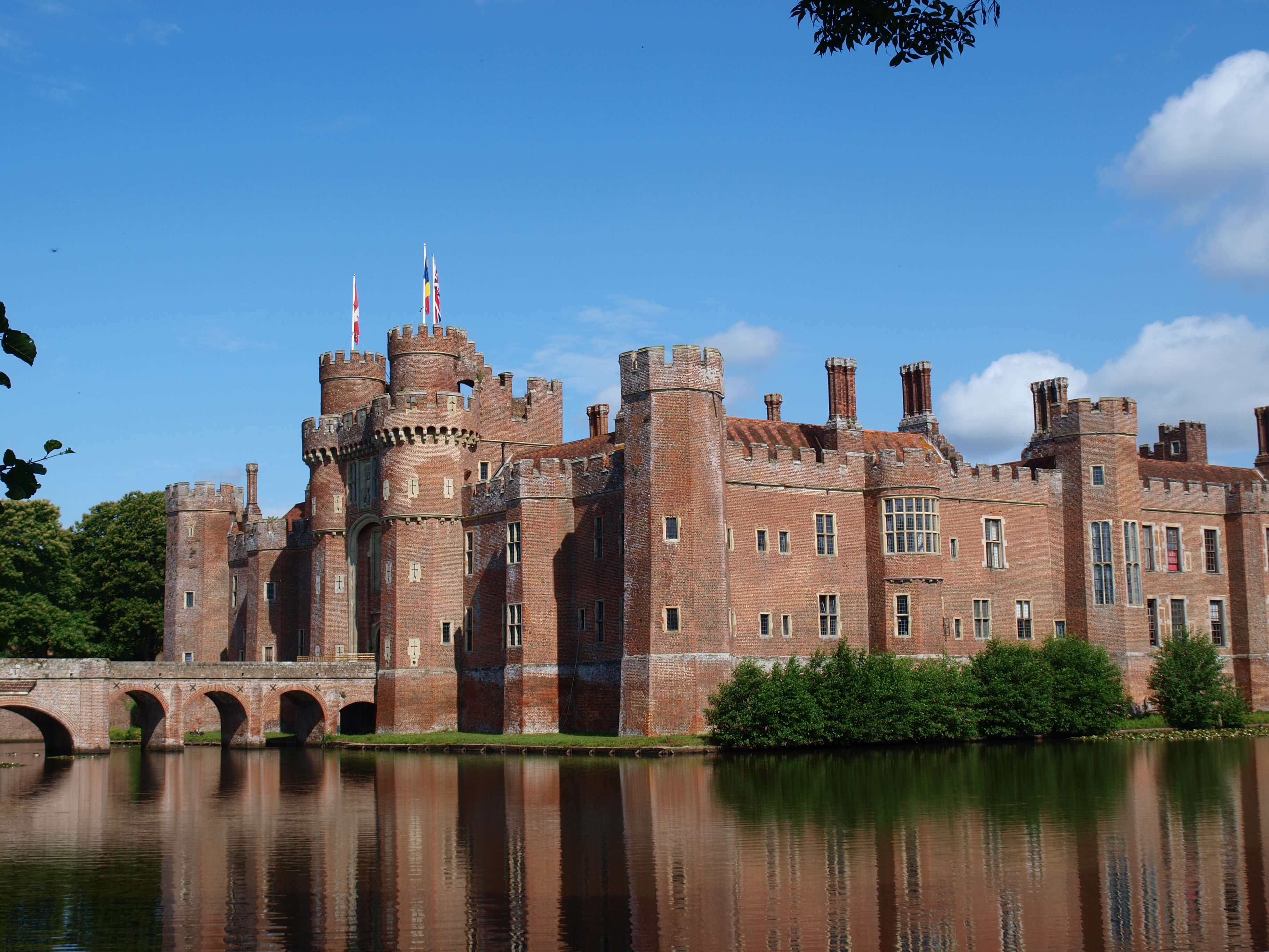 a castle with a moat